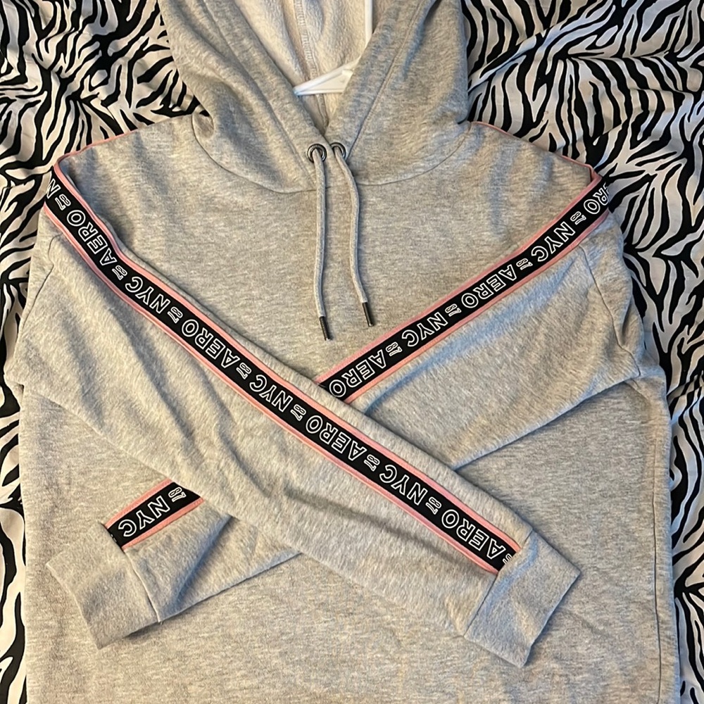 Grey long sleeve hoodie